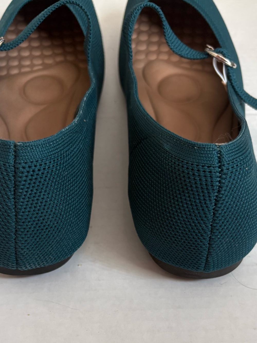 Unbranded Women’s Sz 44 Teal Green Mesh comfort cushioned Mary Jane Flats - Picture 4 of 9